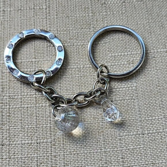 Nine & Company Key Chain Silver Tone Fashion Keys Holder Crystals Accent - Picture 7 of 10